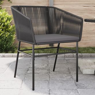 vidaXL Vidaxl - Sillones De Jard&iacute;n Con Cojines 2 Uds Rat&aacute;n Sint&eacute;tico Negro