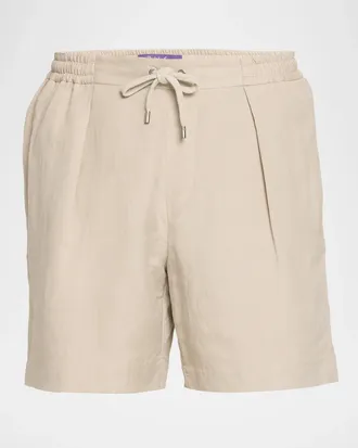 Ralph Lauren Purple Label Men & apos;s Silk-Linen Drawstring Shorts