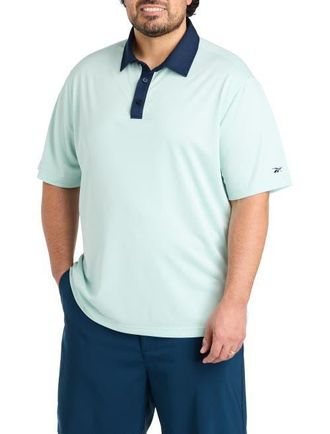 Reebok Big & Tall Contrast Solid Polo Shirt in Tranquil Teal at Nordstrom, Size Xx-Large