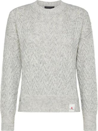 Peuterey Verfijnde Alpaca Katoenen Trui - Dames - Ronde hals truien - Grijs - L - Katoen - Truien & Vesten