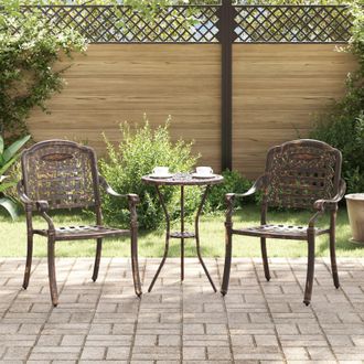 Berkfield Home Garden Chairs 2 pcs Bronze Cast Aluminium
