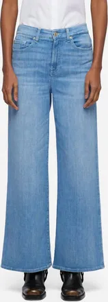 7 For All Mankind Lotta Wide Leg Ankle Jeans In Glisten
