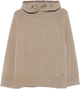 Max Mara Cashmere Hoodie - Dames - Cashmere truien - Beige - M - Kasjmier - Truien & Vesten