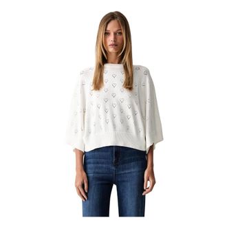 Twinset Jersey de punto con cuello redondo - Knitwear - Mujer - Beige - L