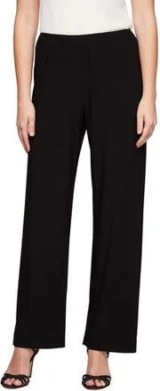 Alex Evenings Matte Jersey Straight Leg Pants in Black at Nordstrom Rack, Size X-Large
