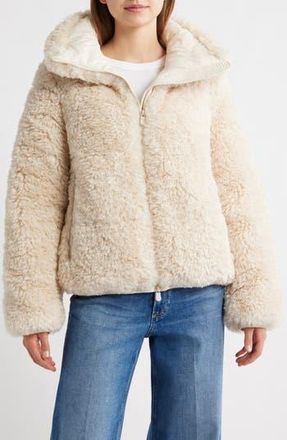 Save The Duck Kennie Water Repellent Faux Shearling Jacket in Shore Beige at Nordstrom Rack, Size 5(L/xl)