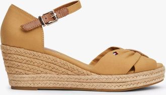 Tommy Hilfiger BASIC OPEN TOE Womens Espadrilles Classic Khaki - Brown Cotton - Size UK 4