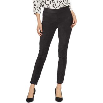NYDJ Faux Suede Leggings in Black at Nordstrom, Size 10P