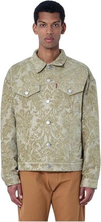 Junya Watanabe Gepatrondamd Denim Jacket - Heren - Spijkerjassen - Beige - L - Denim - Jassen