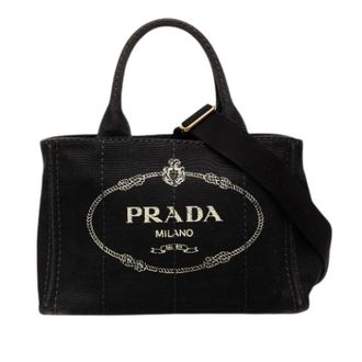 Prada Pre-owned Tote Bags, female, Black, Size: ONE SIZE Pre-owned Canvas Satchel