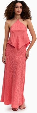 Rebecca Taylor Emery Jacquard Halter in Coral Blush at Nordstrom, Size X-Small