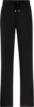 Roberto Cavalli Broeken, Heren, Zwart, M, Katoen, Mirror Snake Straight-Leg Broeken
