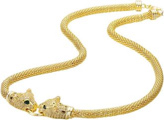 Rachel Glauber 14K Plated Cz Panther Necklace