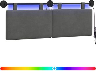 vidaXL Cabecero Colgante Gris Oscuro Tela De Pana Vidaxl