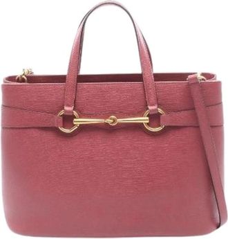 Gucci Pre-owned Horsebit Leather 2way Tote Bag - Dames - Vintage Handtas - Roze - ONE Size - Leer - Vintage