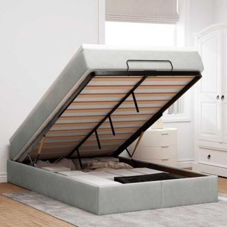 vidaXL Estructura Cama Otomana Colch&oacute;n Terciopelo Gris Claro 120x200cm Vidaxl