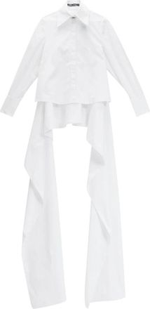 Karl Lagerfeld KL Studio Bow Detail Shirt - Dames - Overhemden - Wit - XS - Katoen - Overhemden