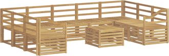 vidaXL Conjunto De Sof&aacute;s De Exterior 10 Uds. Blanco Vidaxl