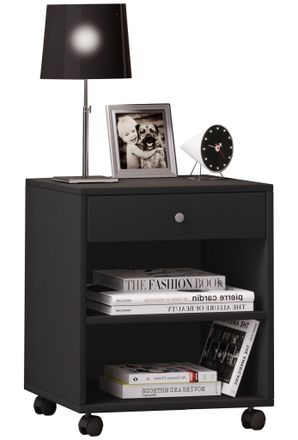 ebuy24 Ebuy24 - Armario De Noche Vcm Mesita De Noche Mesita De Noche Plegable Dimensiones Aprox. H 54 X W 45 X D 38 Cm - Rolda (negro)