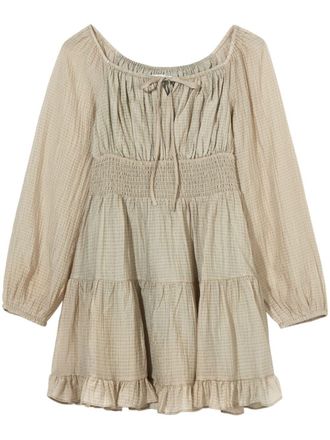 B+ab Mini-jurk met pofmouwen - Beige