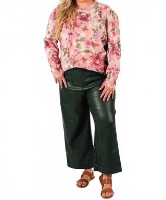 Skies Are Blue Clothing Bloom And Blush Sweater In Pink Floral