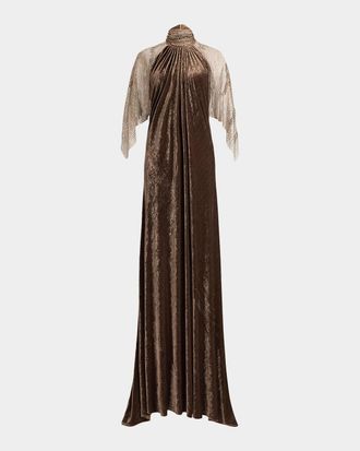 Ralph Lauren Collection Willow Velour Evening Dress
