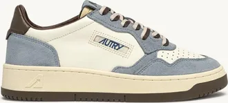 Autry SNEAKERS MEDALIST LOW IN PELLE E SUEDE CHOOCOLATE CHIP E CIELO