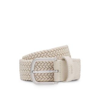 BOSS Woven belt with suede trims