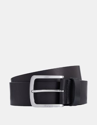 HUGO BOSS Mens Jor-V Logo Engraved Buckle Belt - Black - Size: 44 inch