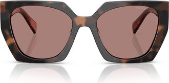 Prada 0pr 15ws Bold Oversized Tortoiseshell Frame Sunglasses