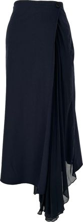 Chloe Gosselin Chlo&eacute; Midi Skirt in Navy Blue Wool