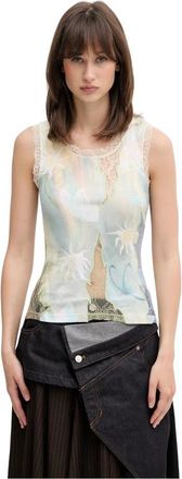 Andersson Bell Vis & Vlinder Kant Geborduurd Tanktop - Dames - Tops zonder mouwen - Veelkleurig - M - Polyester - Tops