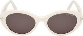 Tom Ford 53mm Oval Sunglasses in Ivory /Smoke at Nordstrom Rack