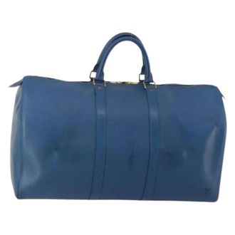 Louis Vuitton Pre-owned Boston Bag - Dames - Pre-owned - Blauw - Maat: ONE Size Leer