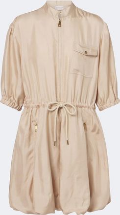 Moncler Silk zip-up minidress