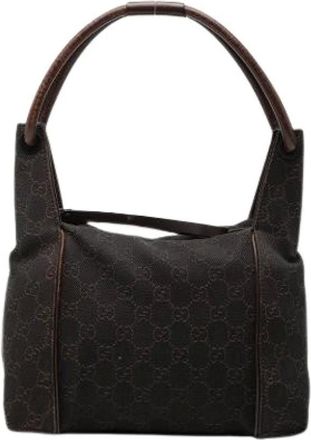 Gucci Pre-owned Shoulder Bags, female, Brown, Size: ONE SIZE Pre-owned Denim Shoulder Bag