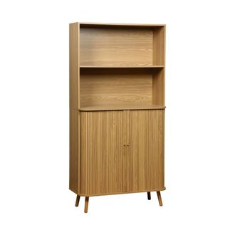 Sweeek Estanter&iacute;a escandinavo, 2 puertas correderas, 4 niveles, natural