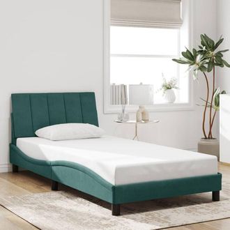 vidaXL Vidaxl - Estructura Cama Sin Colch&oacute;n Terciopelo Verde Oscuro 100x200 Cm