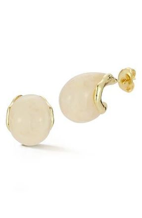 Sphera Milano Resin Hoop Earrings in Gold/white at Nordstrom Rack