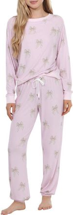Honeydew Intimates Star Seeker Brushed Jersey Pajamas in Sweetheart Bows at Nordstrom, Size X-Large