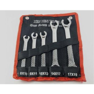 Trade Shop Trade Shop - Set 5 Chiavi Esagonali Aperte Raccordi Tubi Freni 8x10 9x11 10x12 14x17 17x19