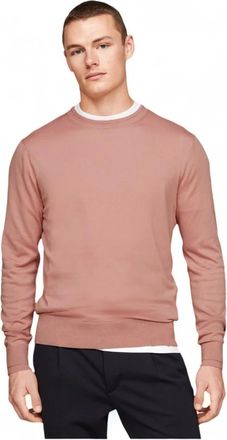 Tommy Hilfiger Round-neck Truien - Heren - Ronde hals truien - Roze - L - Katoen - Truien & Vesten