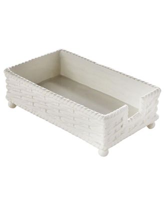 Two's Company Basketweave Guest Towel / Utensil Napkin Holder