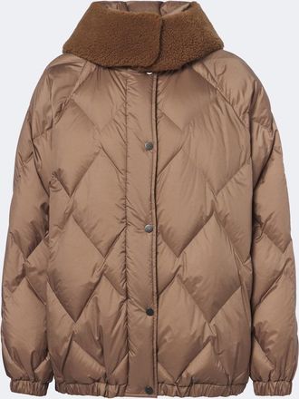 Brunello Cucinelli Shearling-trimmed quilted down jacket