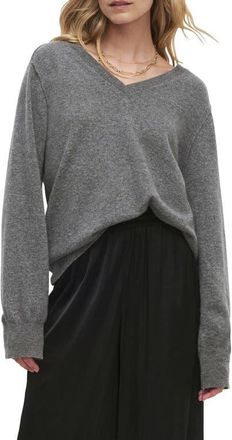 Favorite Daughter The Ryann V-Neck Cashmere Sweater in Heather Grey at Nordstrom, Size X-Small
