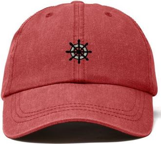 Dalix Ship Wheel Dad Hat in Washed Red at Nordstrom
