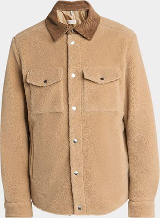 Moncler Mens Corduroy-Collar Boucle Shirt Jacket
