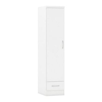 Seconique Seconique - Nevada 1 Door 1 Drawer Wardrobe - L52 x W40 x H182.5 cm - White Gloss