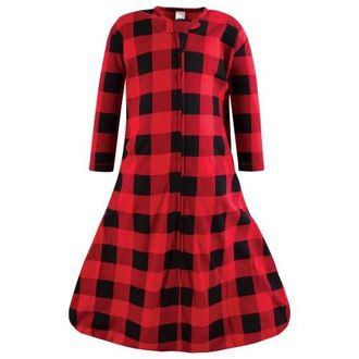 Hudson Baby Long-Sleeve Cotton Jersey Sleeping Bag in Buffalo Plaid at Nordstrom