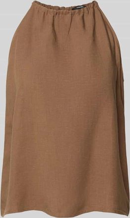 someday Someday Neckholder-Blusentop aus Viskose-Leinen-Mix Modell Zurli in Hellbraun, Gr&ouml;&szlig;e 36